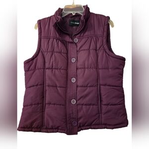 Outer Edge Ox Blood Granola Gorpcore Puffer Vest Zipper/ Button  Size Large/XL